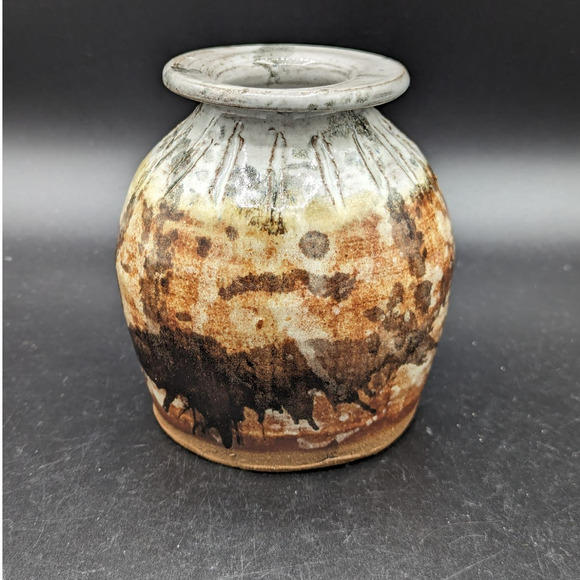 Vintage Hand Thrown Glazed Art Pottery Vase Signed Thorson 1993 - Picture 3 of 13